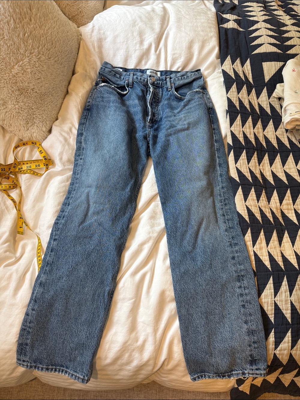Agolde Ripley Classic Straight-Leg Blue Jeans